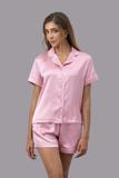 Bộ pijama ngắn nữ Vera satin trơn tay ngắn - V0760
