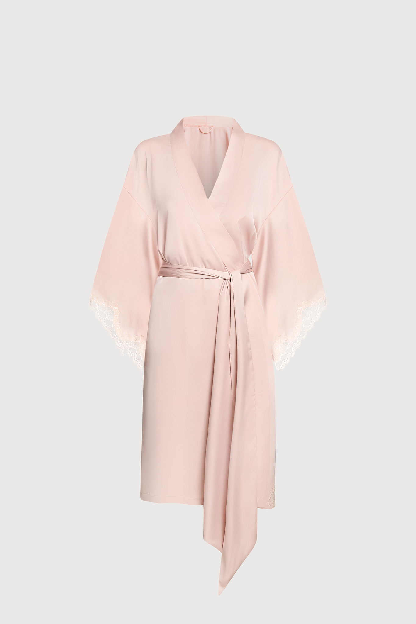 Áo khoác kimono Vera by Chipu satin trơn phối ren - C0045