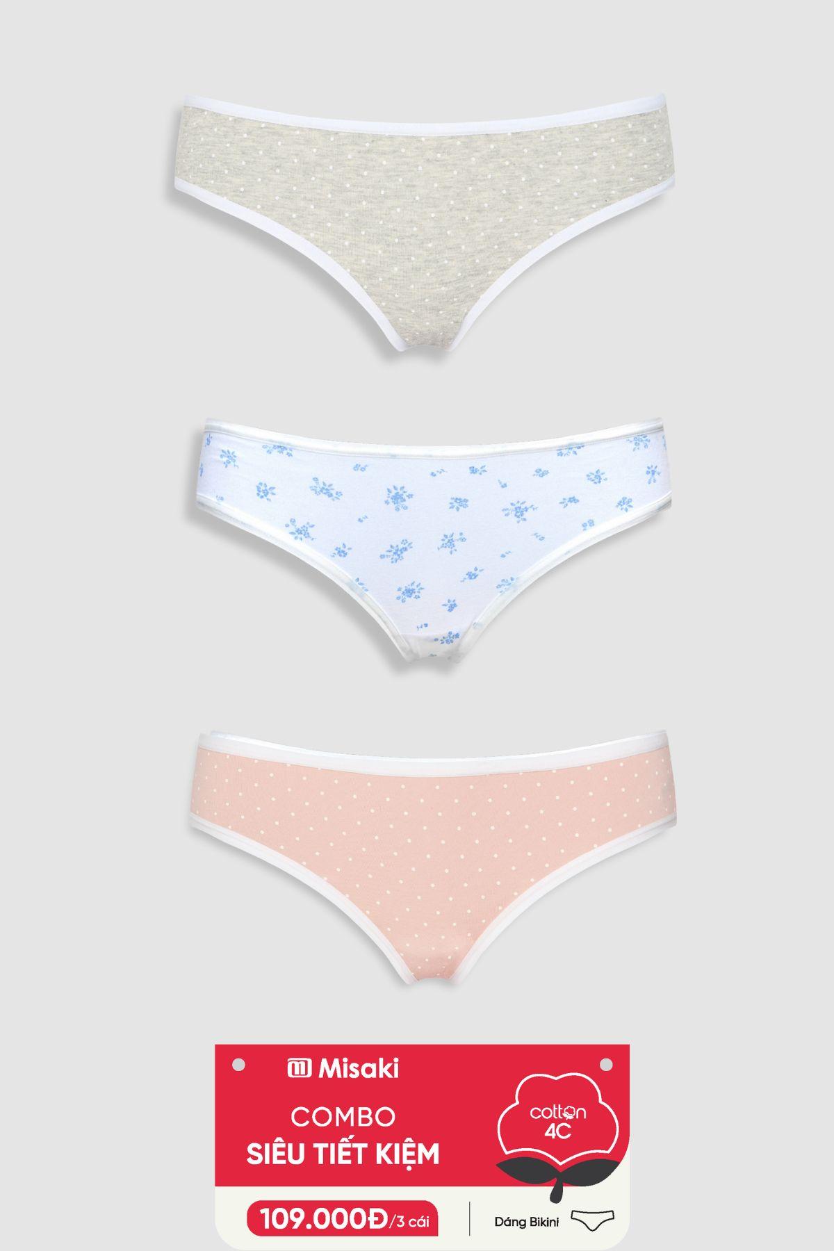 Quần lót bikini nữ Misaki cotton 4C in - M1087