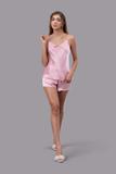 Bộ short nữ Vera satin trơn hai dây - V0759