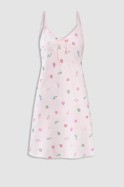 Đầm ngắn nữ Vera satin in hai dây - V0803