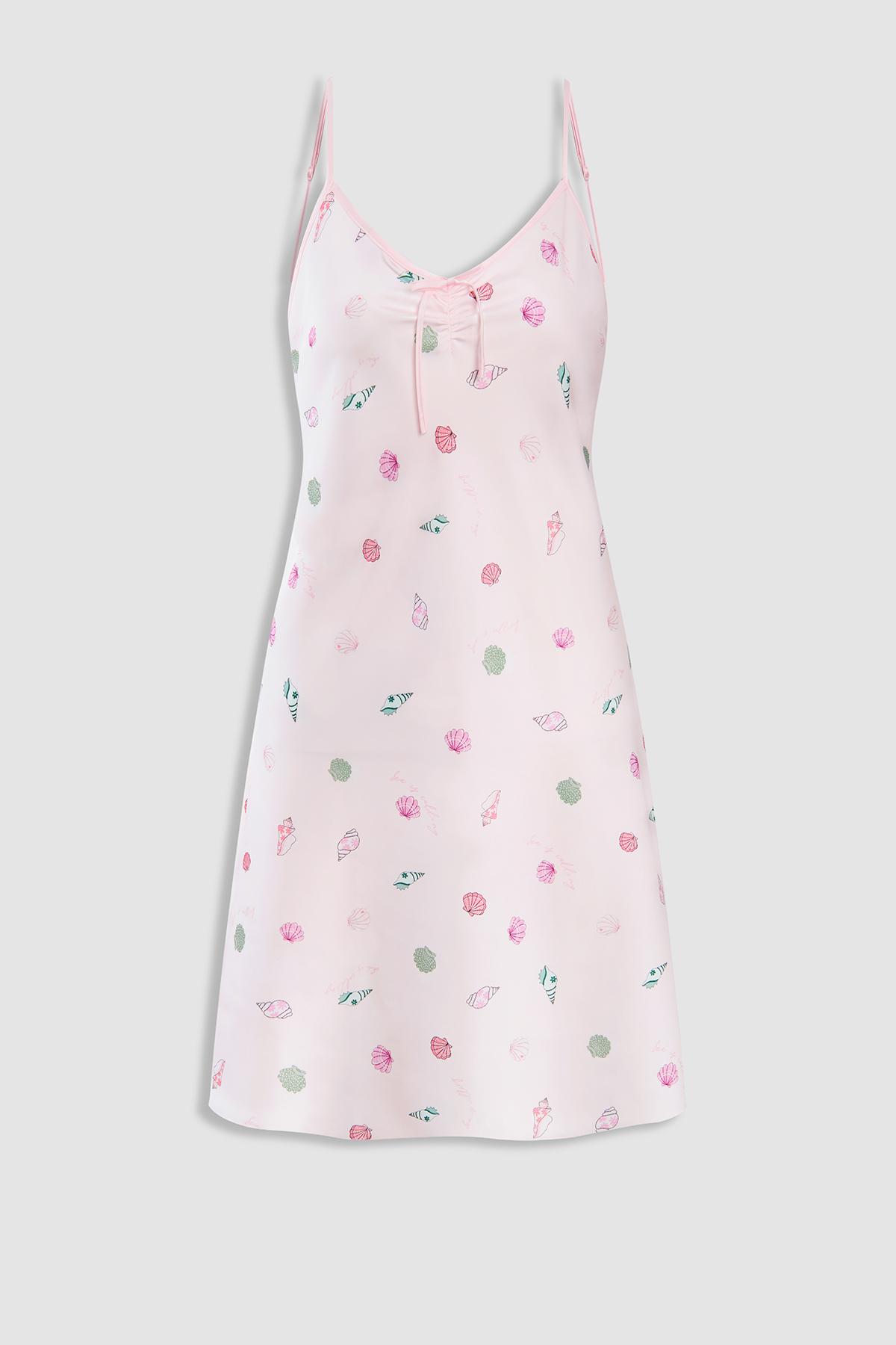 Đầm ngắn nữ Vera satin in hai dây - V0803