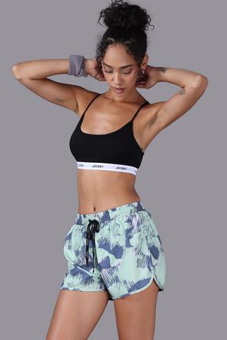 Quần short thể thao Jockey Nữ Poly lót 4C in logo - J1378Xanh in