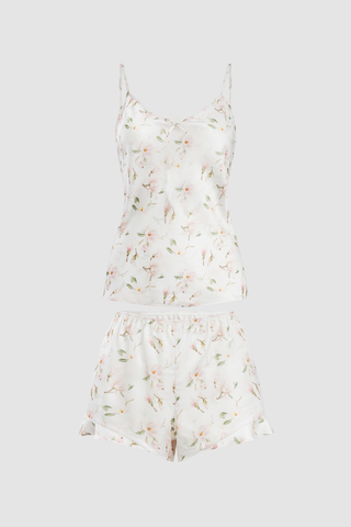 Bộ short nữ Vera latin in hai dây - V0820Kem in hoa