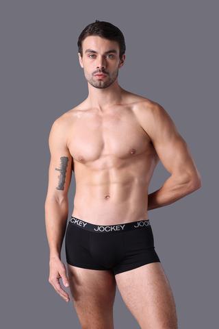 Quần lót nam Trunk Jockey Cotton 4 chiều trơn - J4002Đen