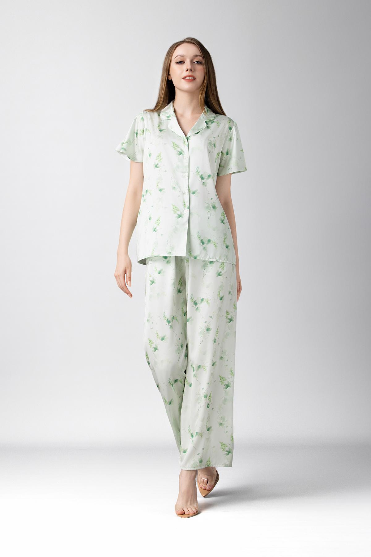 Bộ pijama dài nữ Vera latin in tay ngắn - V0821