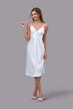 Đầm lửng nữ Vera satin trơn hai dây - V0758