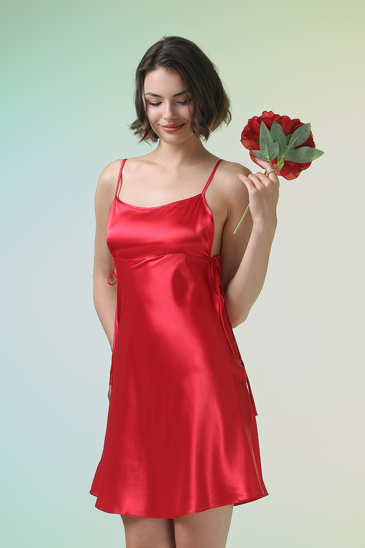 Đầm ngắn nữ Vera satin trơn - V0740