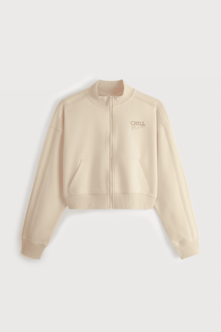 Áo cropped jacket Vera cotton spandex trơn in điểm - V0812Kem