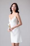 Đầm ngắn Vera by Chipu satin trơn phối ren - C0043