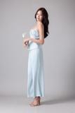 Bộ dài Vera by Chipu satin trơn phối ren - C0050