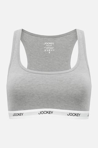 Áo Jockey Bra-top nữ Cotton viền chữ - J4007Xám melange