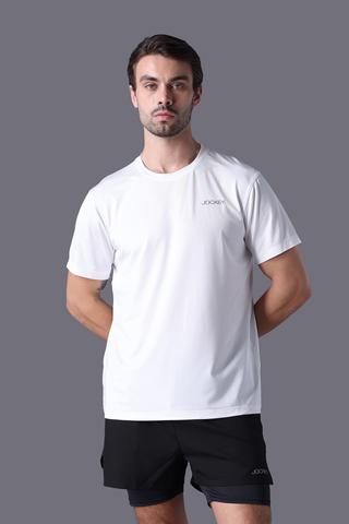 Áo T- shirt thể thao Jockey Nam chất liệu wicking in logo  - J1370Trắng
