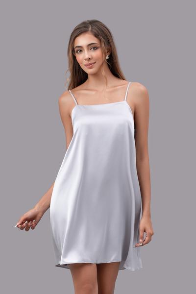 Đầm ngắn nữ Vera satin trơn hai dây - V0755