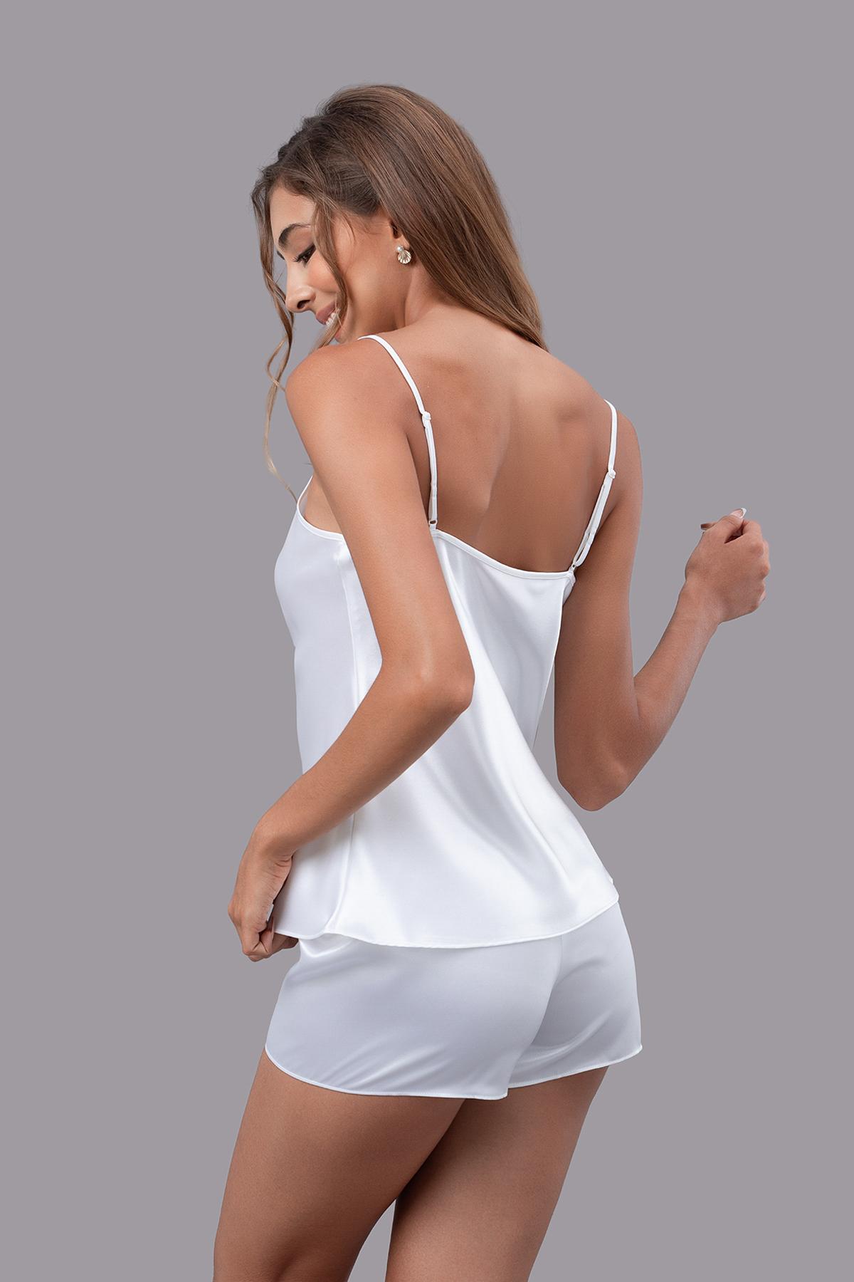 Bộ short nữ Vera satin trơn hai dây - V0759