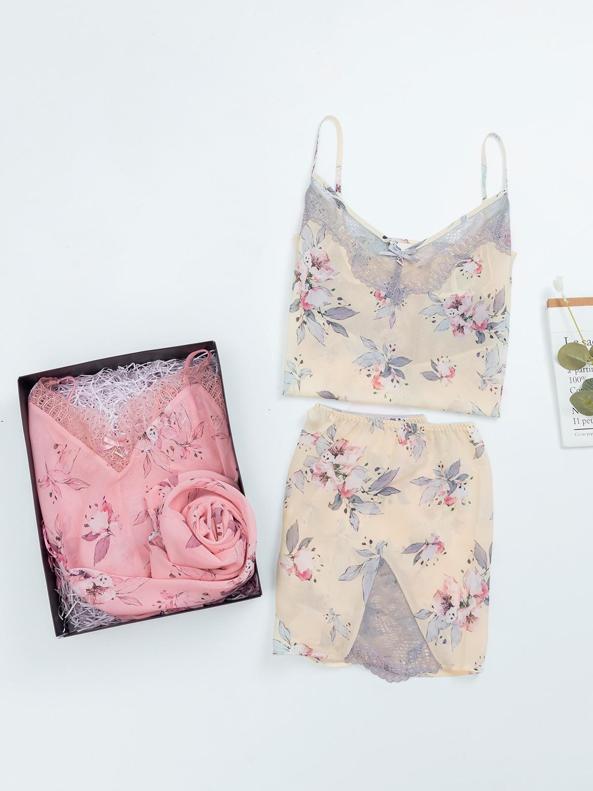 Hộp quà 20/10 - đồ ngủ tổng hợp váy ngủ và bộ short Peony Whisper VERA