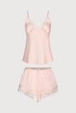 Bộ short Vera by Chipu satin trơn phối ren - C0051