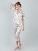 Bộ Pijama lửng nữ Vera Satin in full tay ngắn - V0475