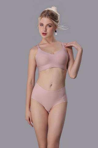 Quần lót lưng cao nữ Vera nylon trơn - V0632Da hồng