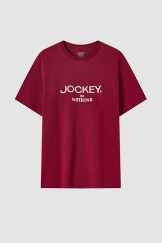 Áo T-shirt unisex Jockey cotton in logo - J4106Đỏ đậm