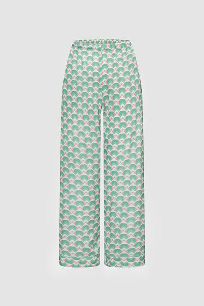 Bộ pijama dài nữ Vera satin in tay ngắn - V0767