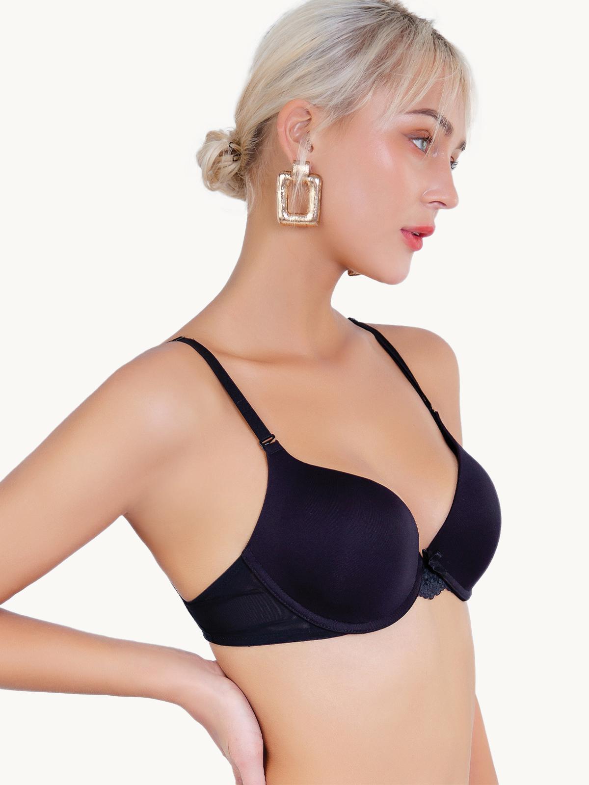 Áo ngực Mold cup 3/4 mút dày VERA Microfiber phối ren - 6301