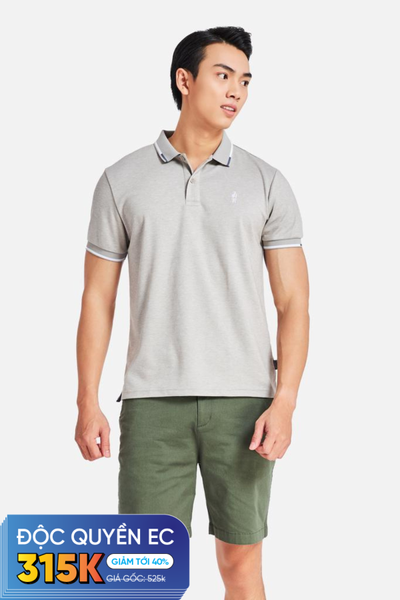 Áo thun nam Polo Visco, hình thêu logo tinh tế - 1225