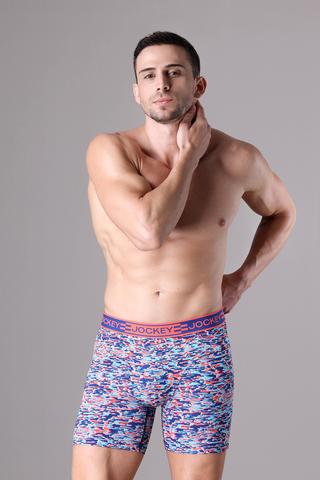 Quần lót nam Jockey polyamide in họa tiết dáng Boxer Trunk - J4065Đỏ in