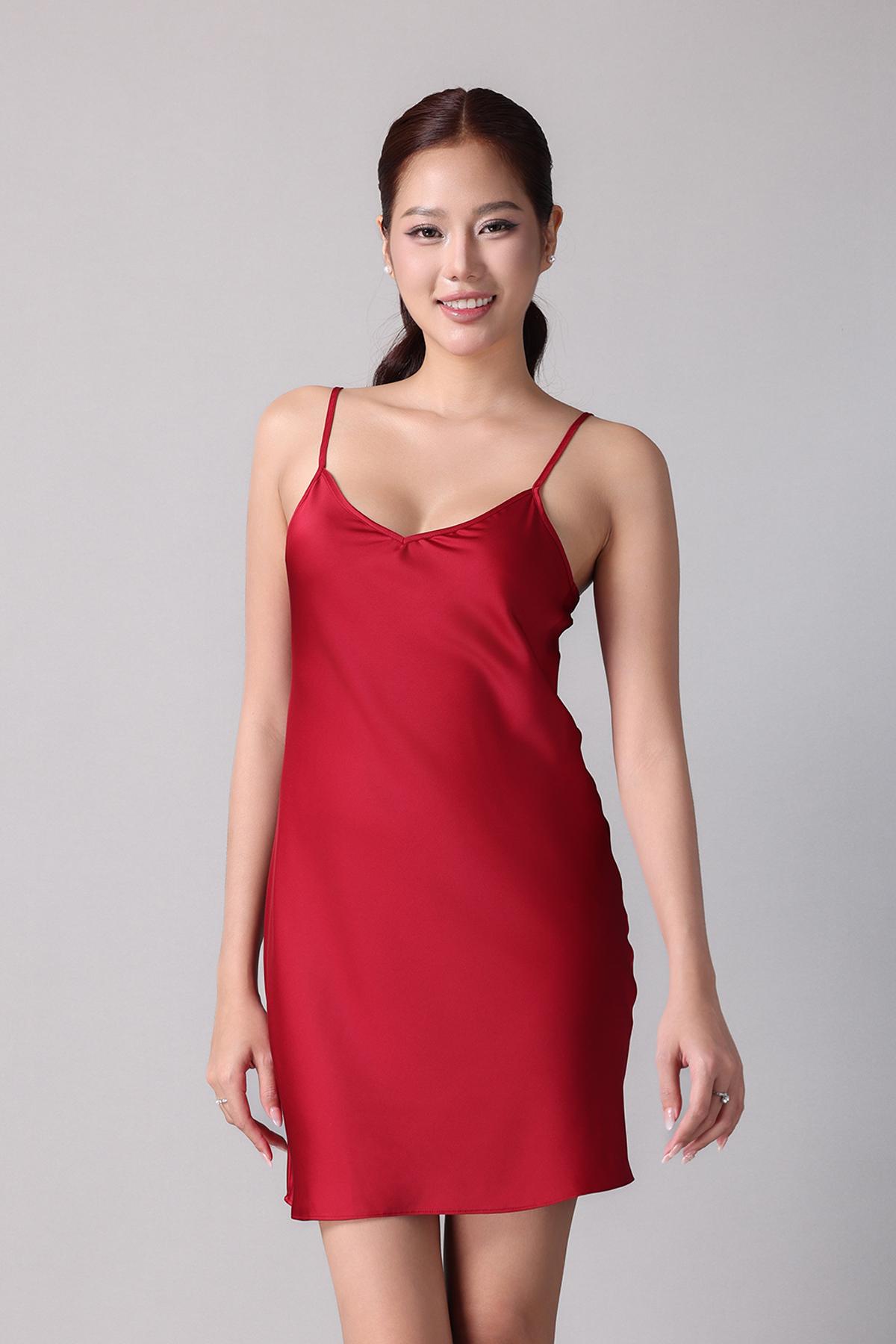 Đầm ngắn nữ Vera latin trơn hai dây - V0771