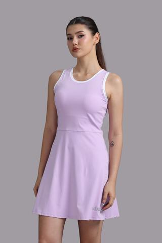 Đầm ngắn Wow by Nha Phuong nylon sát nách - P0024Tím