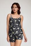 Bộ short nữ Vera satin in - V0644