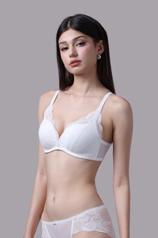 Áo ngực cup 3/4 nữ Vera ren mút vừa không gọng - V0601Trắng