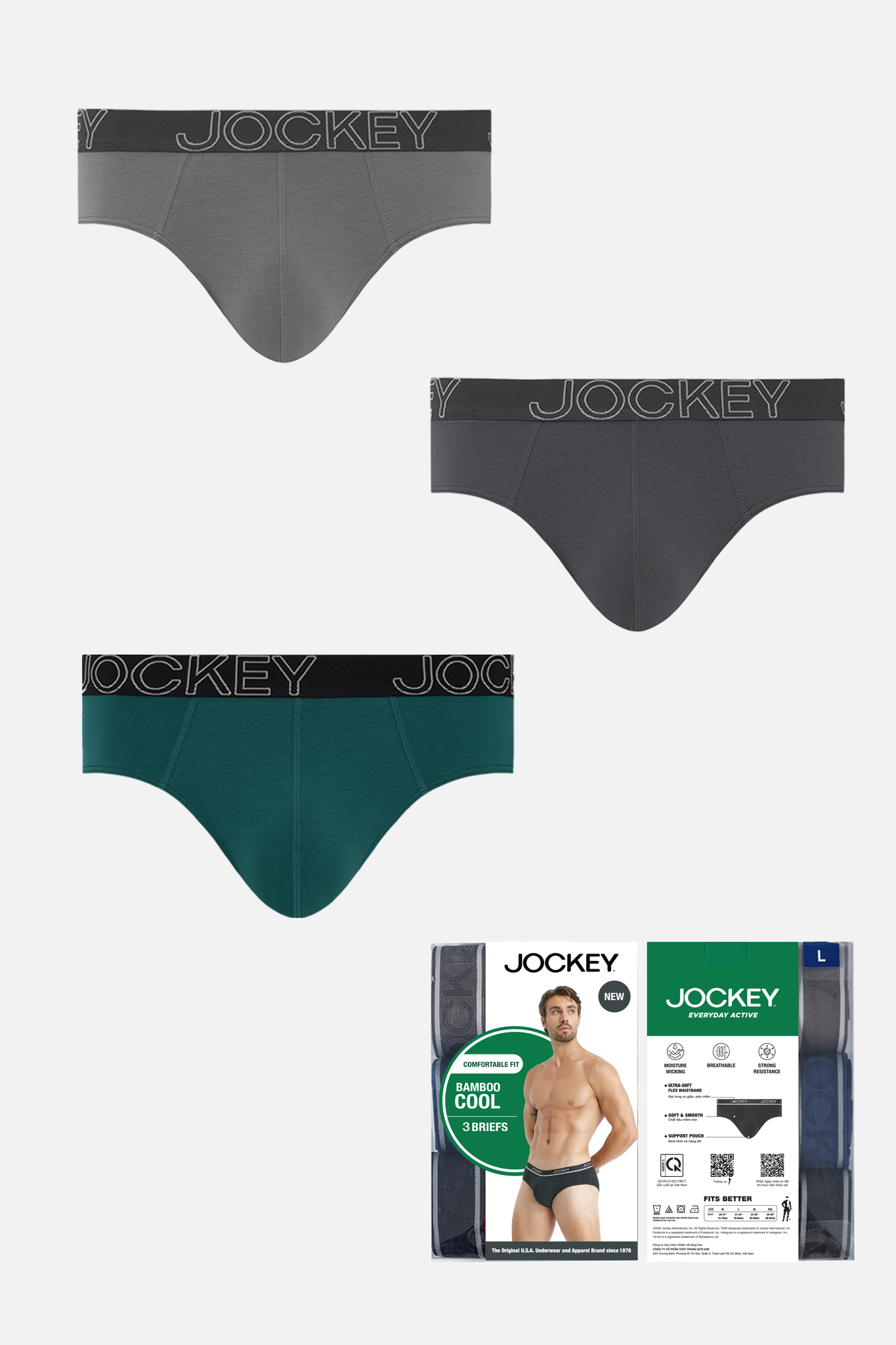 Quần lót Nam Brief Jockey chất liệu Bamboo - J4017