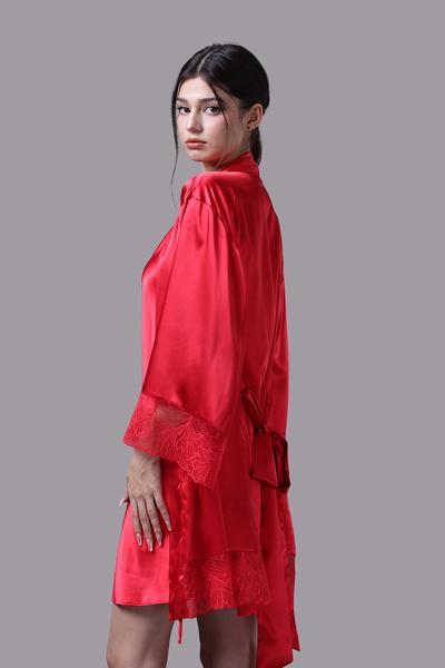 Áo khoác kimono nữ Vera satin phối ren - V0672