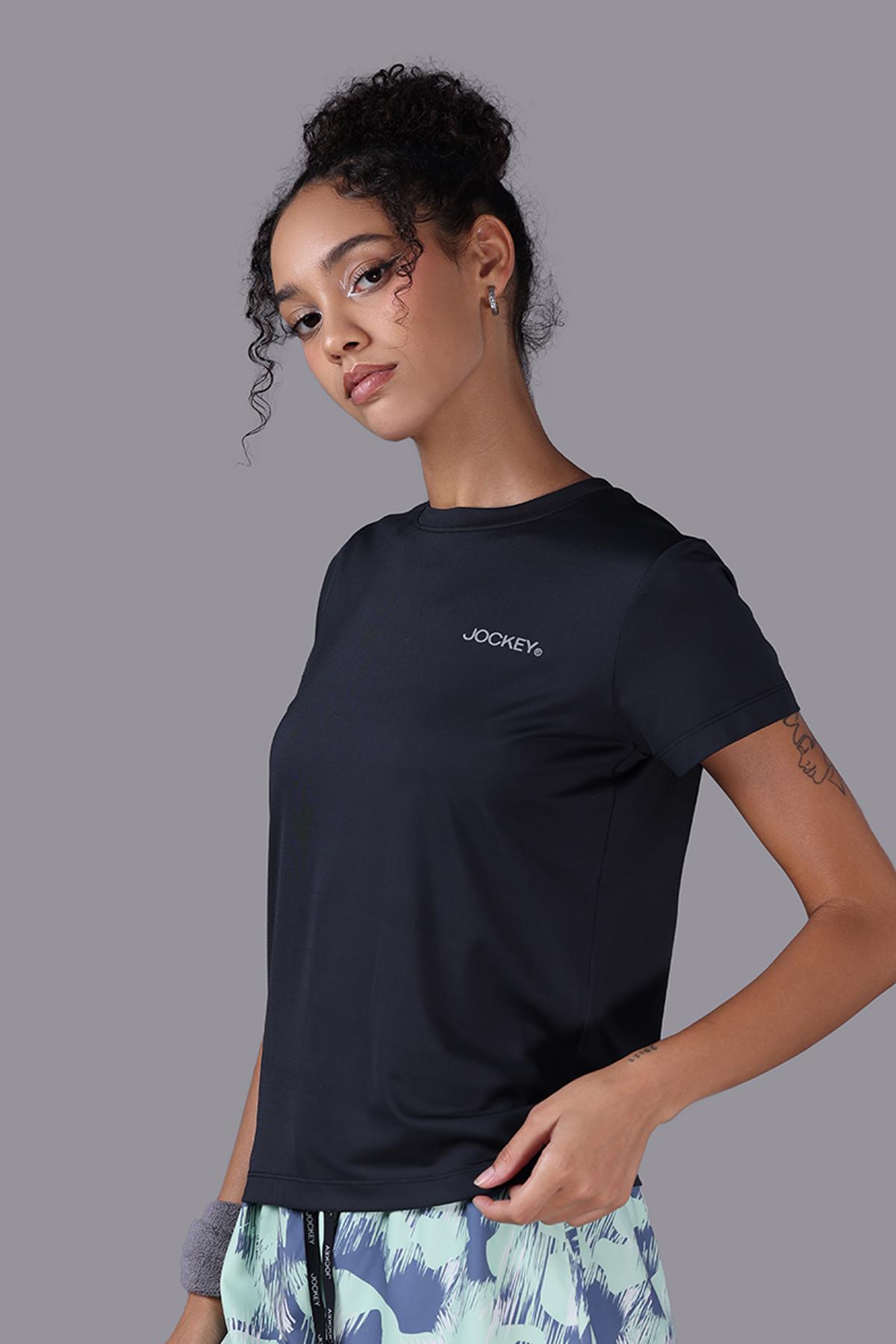 Áo T- shirt thể thao Jockey Nữ chất liệu wicking in logo - J1377