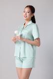 Bộ pijama ngắn nữ Vera latin trơn tay ngắn - V0773