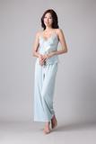 Bộ dài Vera by Chipu satin trơn phối ren - C0050