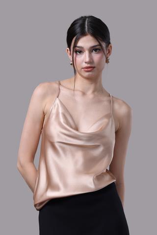 Áo camisole nữ Vera satin trơn - V0675Vàng đồng