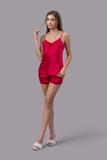 Bộ short nữ Vera satin trơn hai dây - V0759