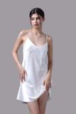 Đầm ngắn nữ Vera satin trơn hai dây - V0676