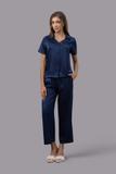 Bộ pijama dài nữ Vera satin trơn tay ngắn - V0762