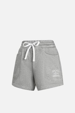 Quần short Nữ Jockey thun da cá thêu logo - J4093Xám melange