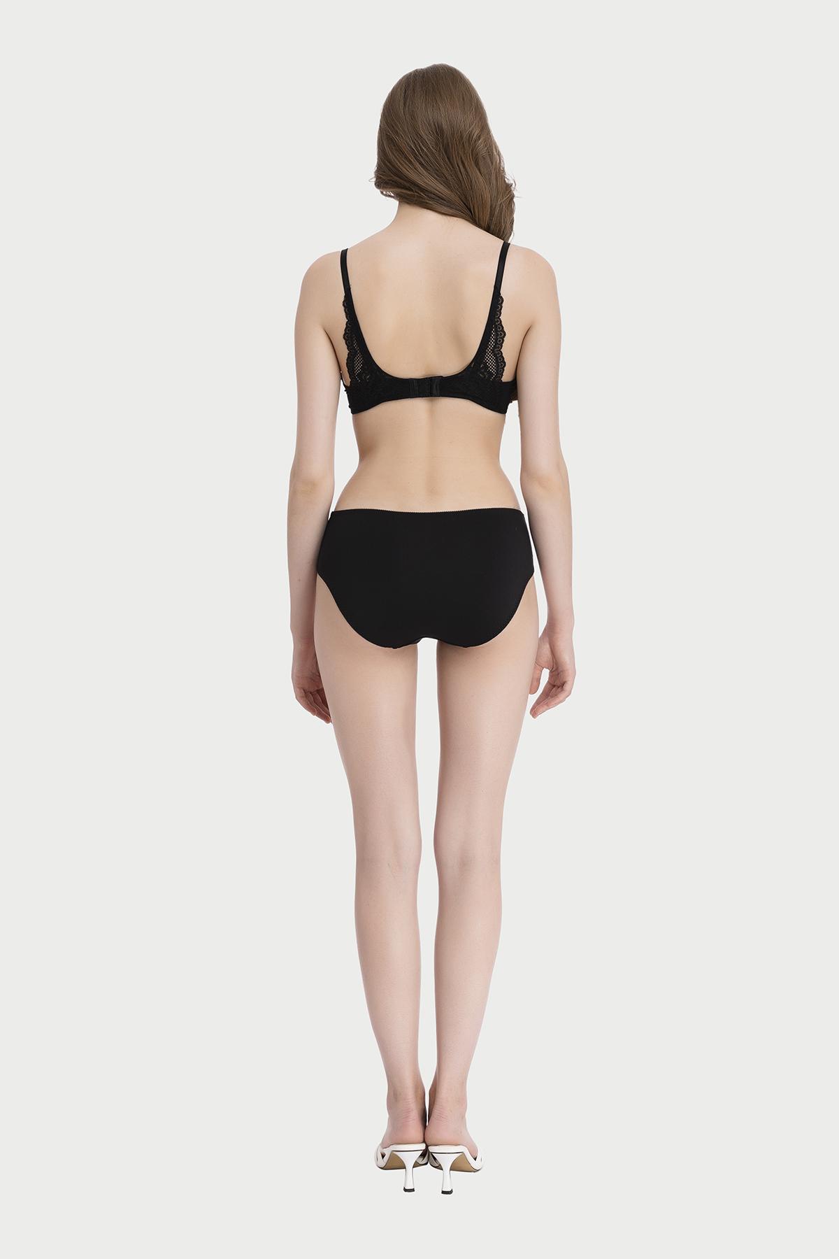 Quần lót lưng cao Misaki microfiber phối ren - M1082