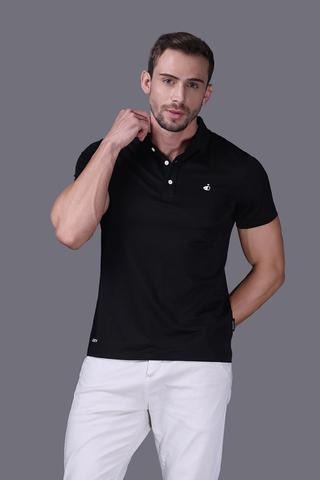 Áo Polo Unisex Jockey poly modal in logo Half Boy - J4033Đen