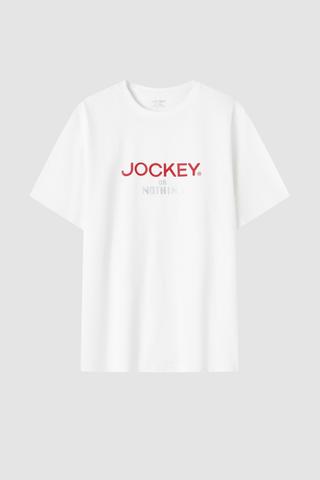 Áo T-shirt unisex Jockey cotton in logo - J4106Trắng