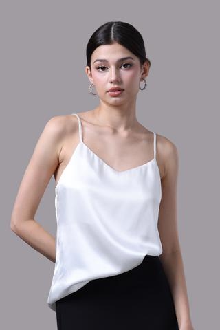 Áo camisole nữ Vera satin trơn - V0674Trắng kem