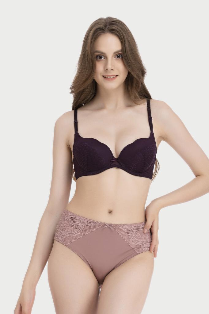 Quần lót lưng cao Misaki microfiber phối ren - M1083