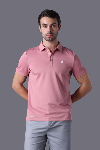 Áo Polo Unisex Jockey poly modal in logo Half Boy - J4033Hồng