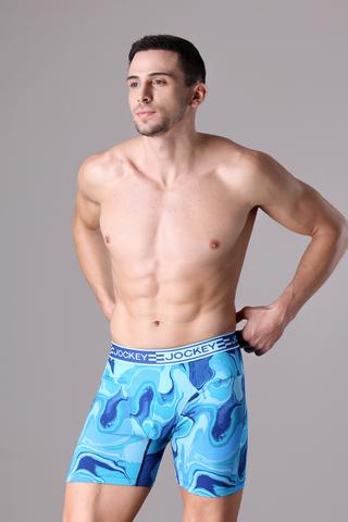 Quần lót nam Jockey polyamide in họa tiết dáng Boxer Trunk - J4065Xanh dương in