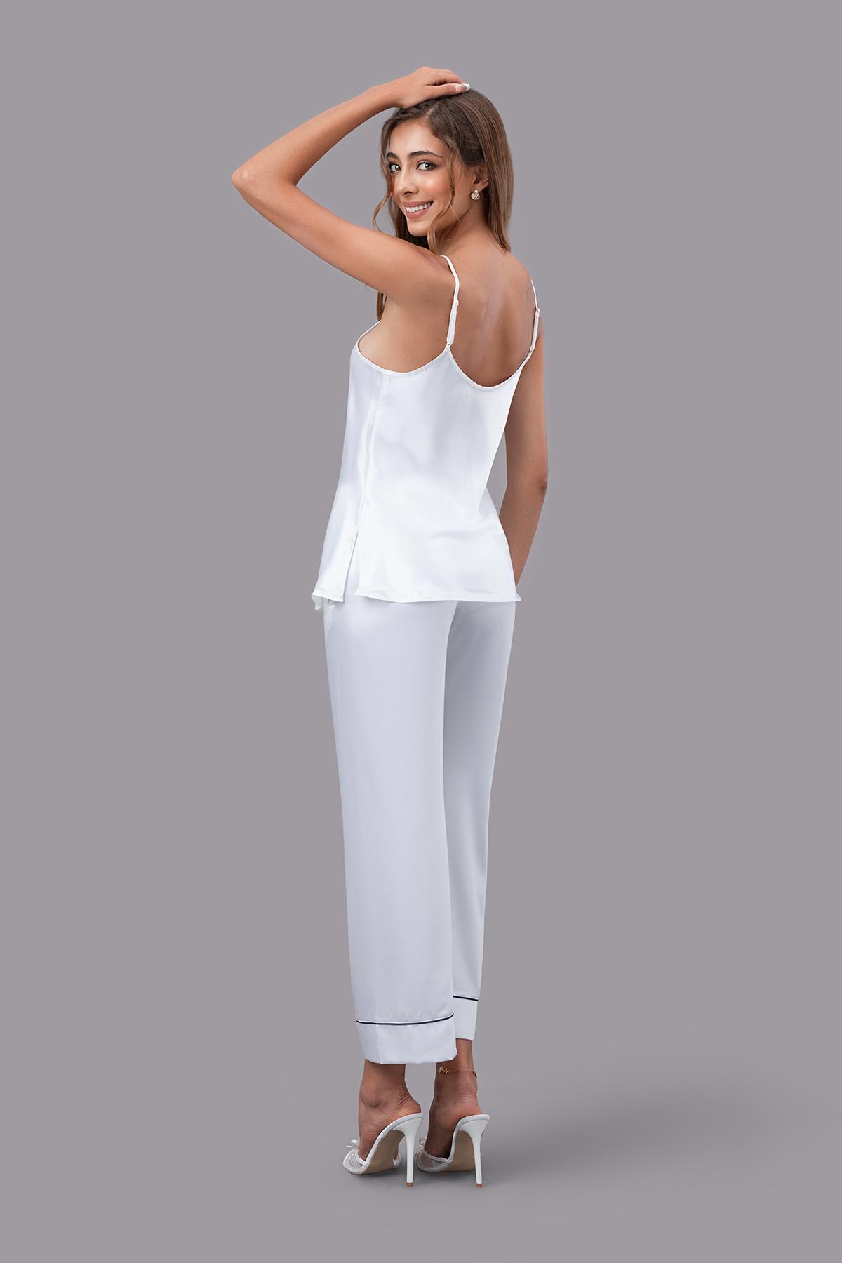 Bộ dài nữ Vera satin trơn hai dây - V0761